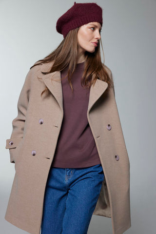 Düğme Detaylı Kısa Vizon Kaban 14087