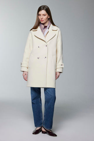 Düğme Detaylı Kısa Vanilya Kaban 14087