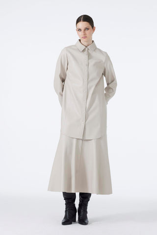 Gömlek Yaka Aksesuar Detaylı Deri