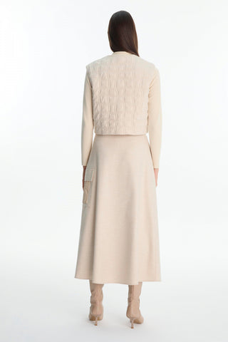 Desenli Cep Detaylı Üçlü Kombin