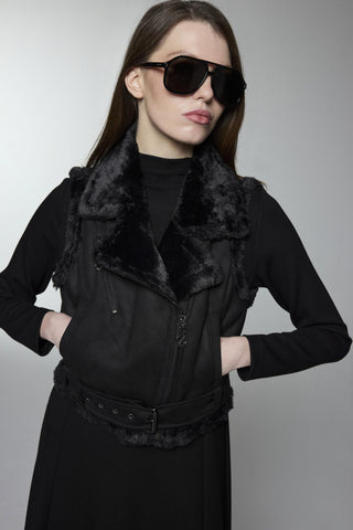 Peluş Detaylı Elbise Yelek