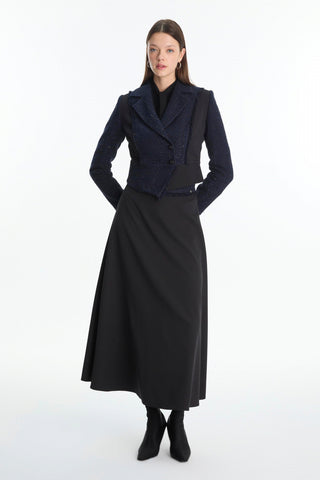 Tweed Desenli Ceket Etek Ikili