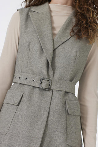 Kruvaze Yaka Kemer Ve Cep Detaylı Kombin