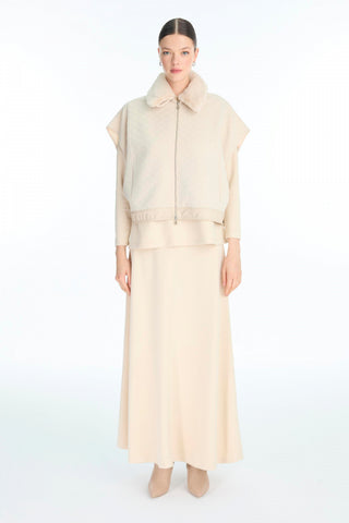 Peluş Yaka Fermuarlı Üçlü Kombin Takım