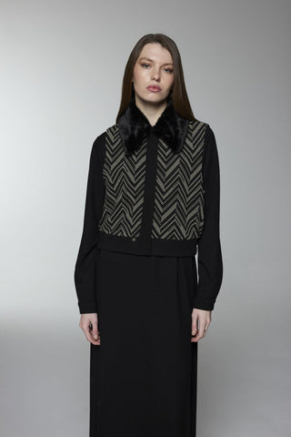 Kürk Yaka Desenli Ikili