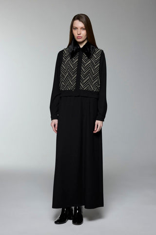 Kürk Yaka Desenli Ikili