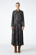 Shirt Collar Buttoned Jacket Skirt Two-Piece Coffee Set 1705