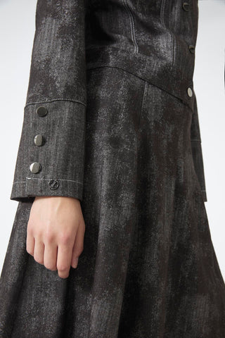 Shirt Collar Buttoned Jacket Skirt Two-Piece Coffee Set 1705