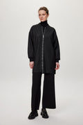 Zippered Jacket and Trousers Two-Piece Set with Stone Details, Black Suit 1714
