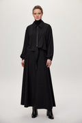 Patterned Black Two-Piece Set with Tie Detail 1722