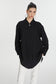 Embroidered Detail Zippered Black Jacket 0126