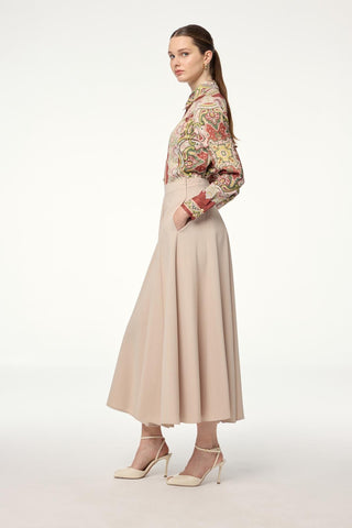A-line Beige Skirt 0144