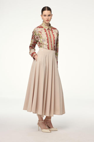 A-line Beige Skirt 0144