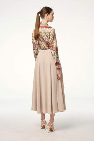 A-line Beige Skirt 0144