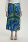 Desenli Pileli Uzun Mavi Etek 0155