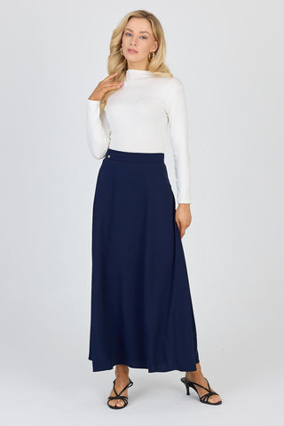 A-line Navy Skirt 0162