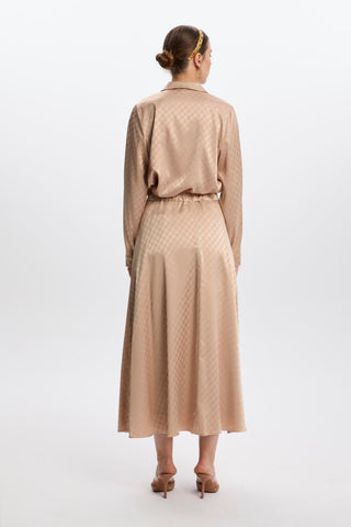 Monogram Patterned Beige Skirt 0174