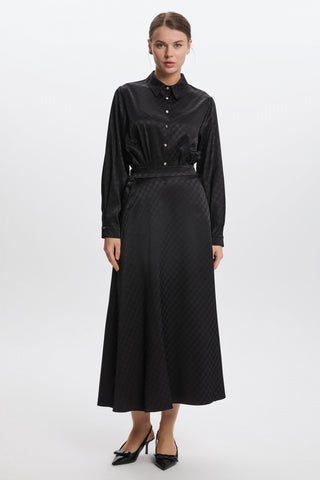 Monogram Desenli Siyah Etek 0174