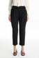 Pileli Kuşak Detaylı Siyah Pantolon 0229