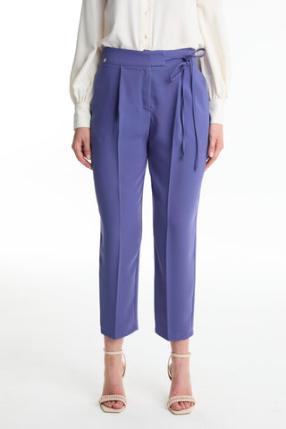 Pleated Belt Detail Violet Trousers 0229