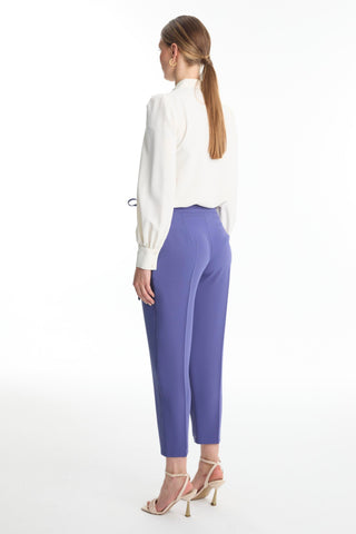 Pleated Belt Detail Violet Trousers 0229