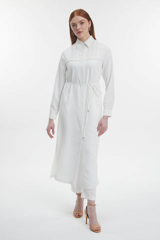 Şerit Işleme Ve Boncuk Detaylı Giy Çık Ekru Zühre 0267