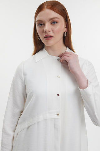 Shirt Collar Buttoned Back Detail Ready to Wear Ecru Ready to Wear 0273