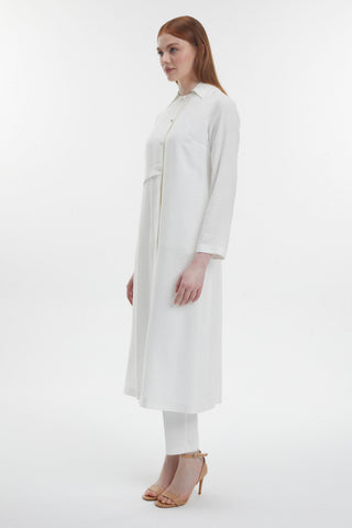 Shirt Collar Buttoned Back Detail Ready to Wear Ecru Ready to Wear 0273