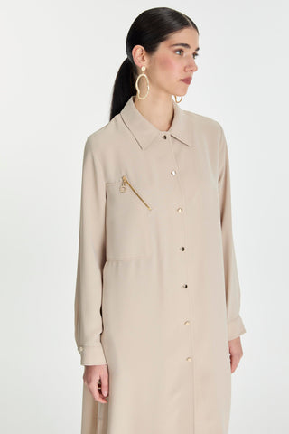 Shirt Collar Button Closure Ready to Wear Beige Ready to Wear 0280