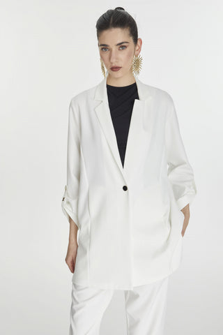 Kol Detaylı Ceket Pantolon Ekru Takım 1144