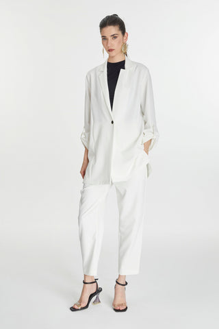 Kol Detaylı Ceket Pantolon Ekru Takım 1144