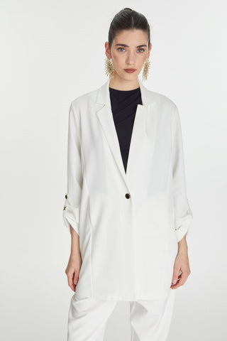 Kol Detaylı Ceket Pantolon Ekru Takım 1144