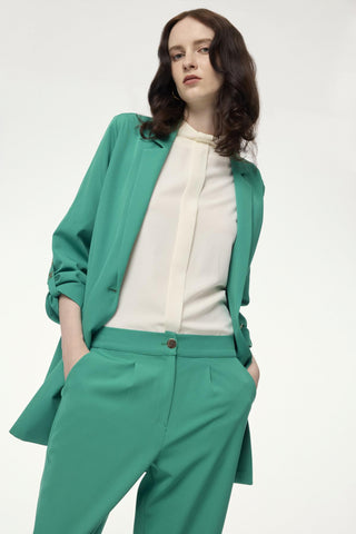 Kol Detaylı Ceket Pantolon Yeşil Takım 1144