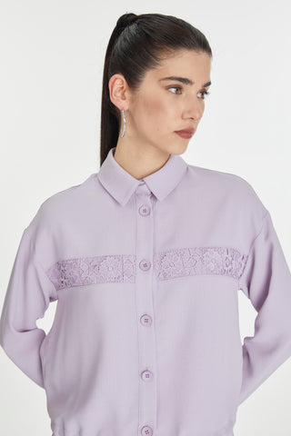 Dantel Detaylı Ikili Lavanta Takım 1266