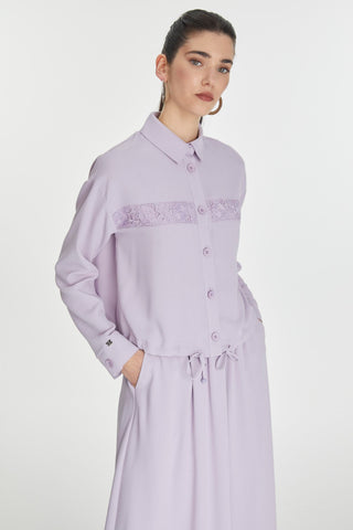 Dantel Detaylı Ikili Lavanta Takım 1266