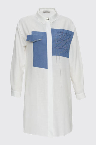 Long Ecru Tunic with Accessory Details 1371