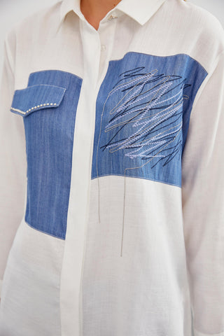 Long Ecru Tunic with Accessory Details 1371
