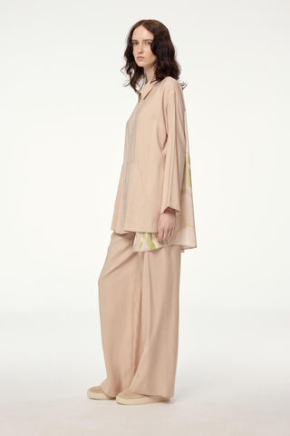 Beige Two-Piece Set with Back Detail 1464