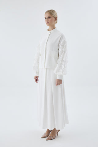 Lace Detail Two-Piece Ecru Set 1506