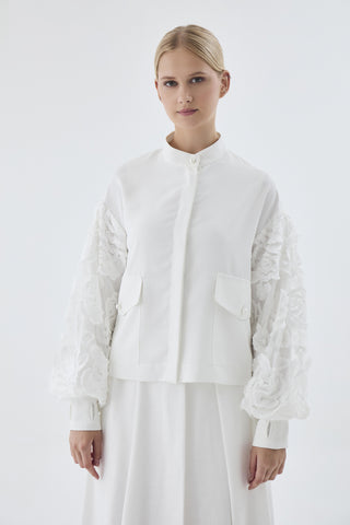 Lace Detail Two-Piece Ecru Set 1506