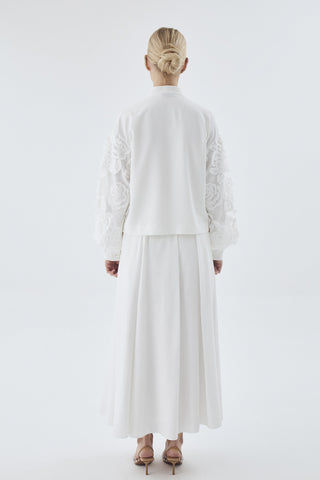 Lace Detail Two-Piece Ecru Set 1506