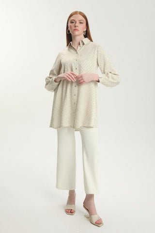 Jakarlı Düğmeli Taş Tunik 1515