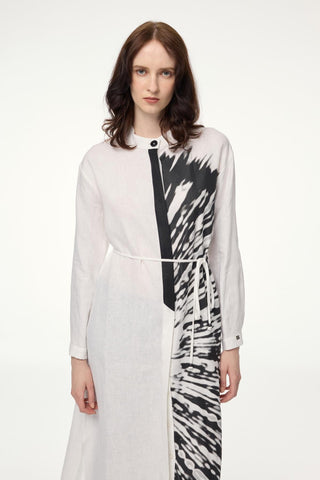 Long Ecru Tunic with Mandarin Collar Pattern 1584