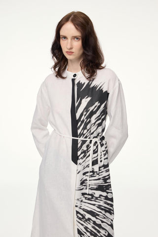 Long Ecru Tunic with Mandarin Collar Pattern 1584