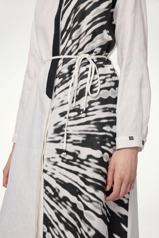 Long Ecru Tunic with Mandarin Collar Pattern 1584