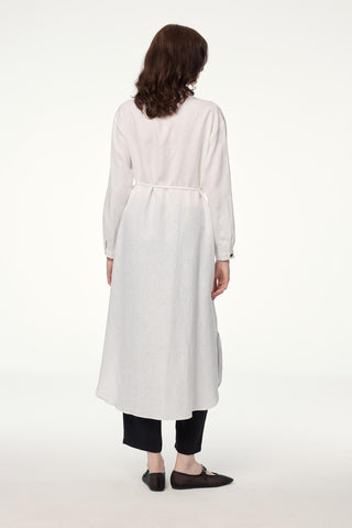 Long Ecru Tunic with Mandarin Collar Pattern 1584