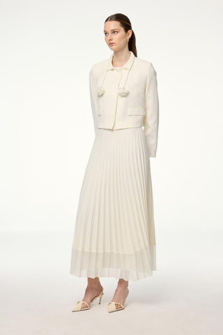 Accessory Detailed Two-Piece Ecru Set 1633
