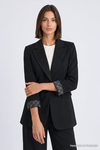Kapaklı Cepli Tek Düğmeli Süet Blazer