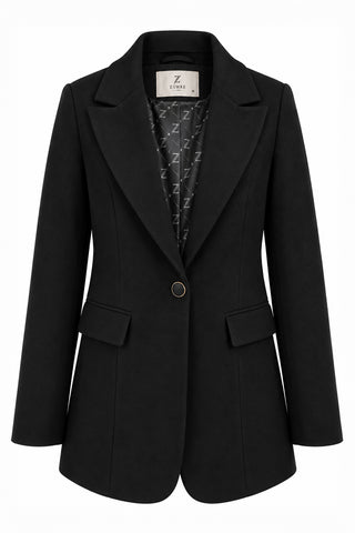 Kapaklı Cepli Tek Düğmeli Süet Blazer