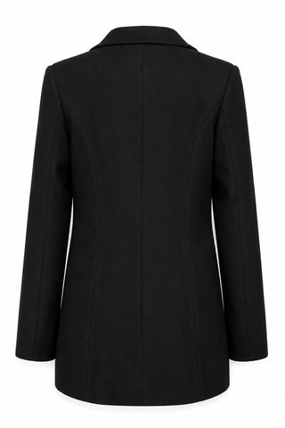 Kapaklı Cepli Tek Düğmeli Süet Blazer